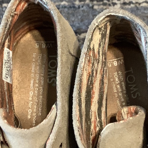Toms Desert Wedge Suede Booties Shoes Wedge Natural Tan Lace-up Size 8.5 - Picture 2 of 6